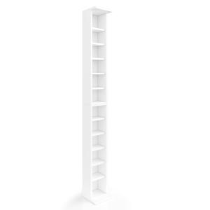 Étagère CD Grand set de 2, Blanc 21 x 91.8 cm