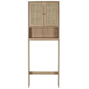 Etagère contour WC en cannage marron