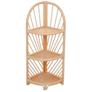 Etagere d'angle 3 niveaux en rotin naturel