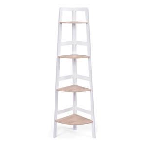 Etagère d’angle 4 tablettes beige 32 x 32 x 138 cm