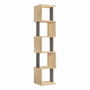 Etagère d'angle 5 tablettes - L35 cm - Effet Chêne