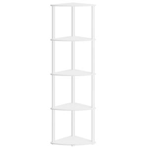 Étagère d'angle à 5 niveaux 38,3 x 27 x 139 cm  blanc