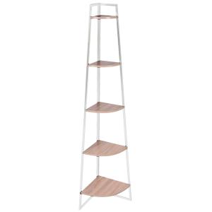 Étagère d'angle en bois et métal blanc 5 étages 36x36x180cm…