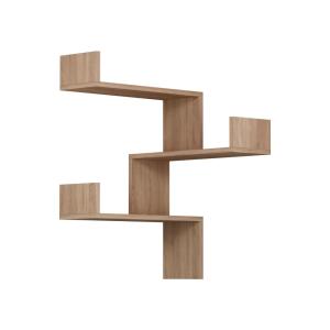 Etagère d'angle graphique effet bois marron