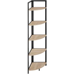 Étagère d’angle style industriel 30x30x150 cm bois clair