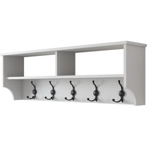 Etagère d'entrée murale - niches et patères blanche 120 cm…