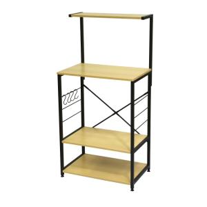 Etagère de cuisine 4 niveaux en  effet bois et métal beige…