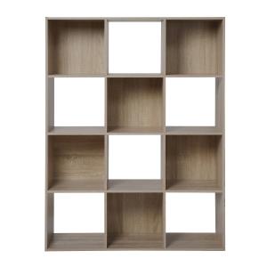 Etagère de Rangement 12 Cases  L93 cm - Effet Bois clair