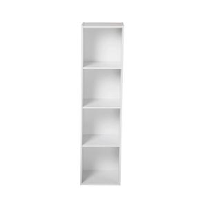 Etagère de Rangement 4 Cases - H122 cm - Blanc