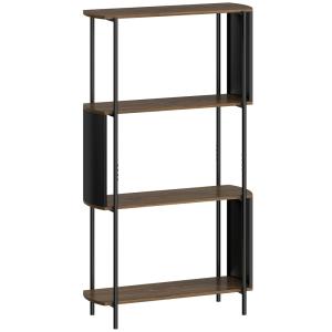 Étagère de rangement 4 niveaux cadre en acier marron