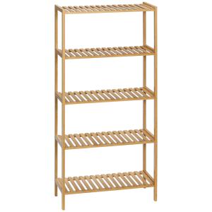 Étagère de rangement 5 niveaux bambou bois naturel