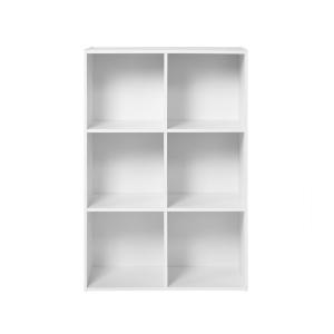 Étagère de rangement 6 cases - L61 x H91 cm - Blanc