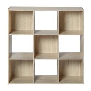 Etagère de rangement 9 cases ENS - Effet Bois clair