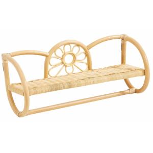 Etagère de rangement murale en rotin naturel