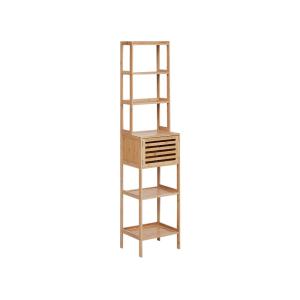 Etagère de salle de bain en bois de bambou clair