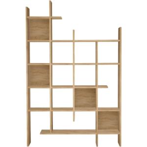 Etagère déstructurée 6 niveaux effet chêne 122 cm