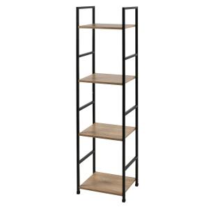 Etagère droite échelle 4 niveaux en métal et mdf beige