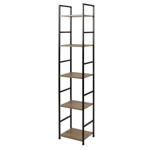 Etagère droite échelle 5 niveaux en métal et mdf beige