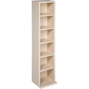 Étagère DVD CD panneau de fibres réglable  90x21x20cm marro…