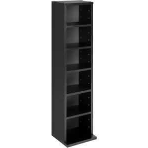 Étagère DVD CD panneau de fibres réglable  90x21x20cm noir…