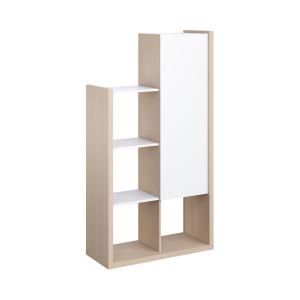 Etagère effet bois clair et blanc H168