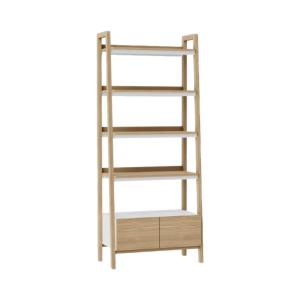Etagère effet bois clair et blanc H192