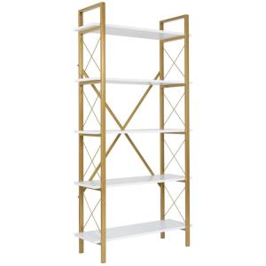 Etagère en aggloméré et métal elysian blanc, doré