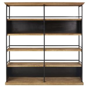 Etagère en bois de manguier et métal noir L182