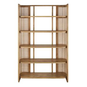 Etagère en bois de manguier massif et fibre végétale L112