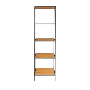Etagère en bois et métal 51x170cm - Bois clair et noir