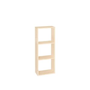 Étagère en bois massif beige avec 2 étagères