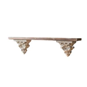 Etagère en bois patiné blanc