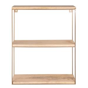 Etagère en manguier et métal doré