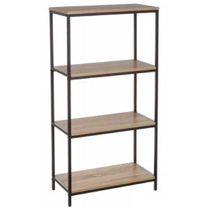 Étagère en métal noir et bois H116cm