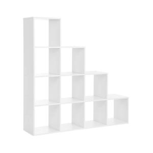 Étagère Escalier 10 compartiments Blanc - L129,5 cm