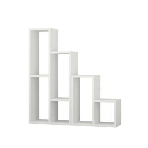 Etagère escalier blanche 6 niches