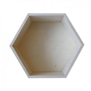 Etagère hexagone en bois 27x23,5x10cm