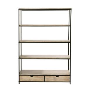 Étagère industrielle 2 tiroirs en sapin massif et métal L13…