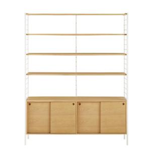 Étagère industrielle 4 portes en métal blanc L153