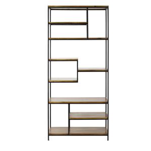 Etagère industrielle en acier noir mat et bois de manguier…