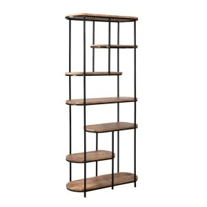 Etagère L.84 cm en bois de Manguier massif et métal noir