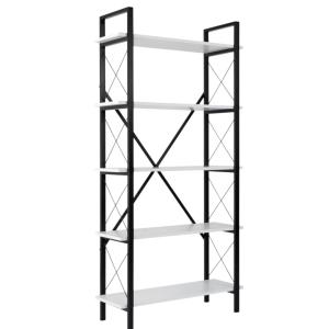 Etagère moderne 5 niveaux en bois blanc L90cm