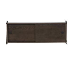 Etagère murale 2 portes en bois marron