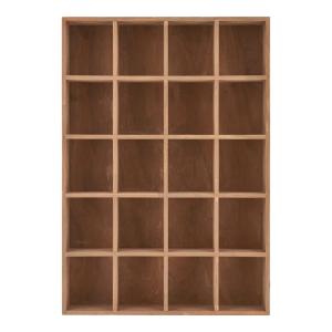 Étagère murale 20 cases en bois naturel 44x63 cm