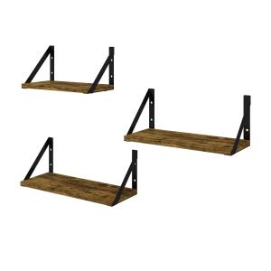 Étagère murale 3 pièces, Chêne rustique 40 x 12cm