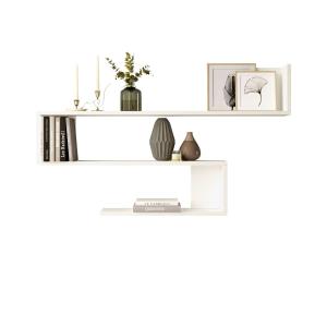 Etagère murale 3 tablettes effet bois blanc