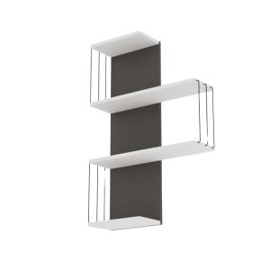 Etagère murale 4 tablettes H96 cm - Effet Blanc et Bois