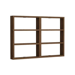 Etagère murale 6 tablettes H60 cm - Effet Noyer