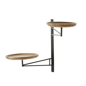 Etagère murale articulée en bois de manguier et métal noir…