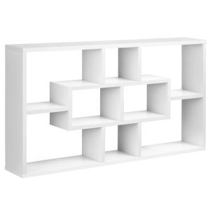 Étagère murale bibliothèque 8 cubes métal blanc